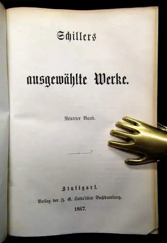 Schiller`s ausgewählte Werke 1867 12 Bde. in 6 komplett Klassiker Lyrik