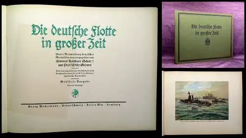 Stöwer, Scheer Die deutsche Flotte in großer Zeit 1926 Militaria quer Gr.Folio