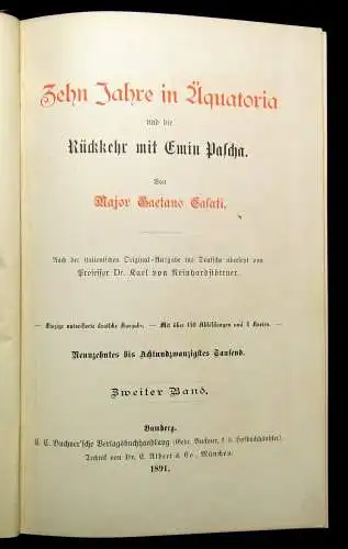 Casati Zehn Jahre in Äquatoria und die Rückkehr mit Emin Pascha 2 Bde. 1891