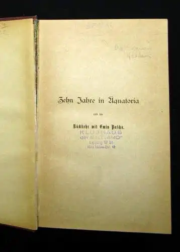 Casati Zehn Jahre in Äquatoria und die Rückkehr mit Emin Pascha 2 Bde. 1891