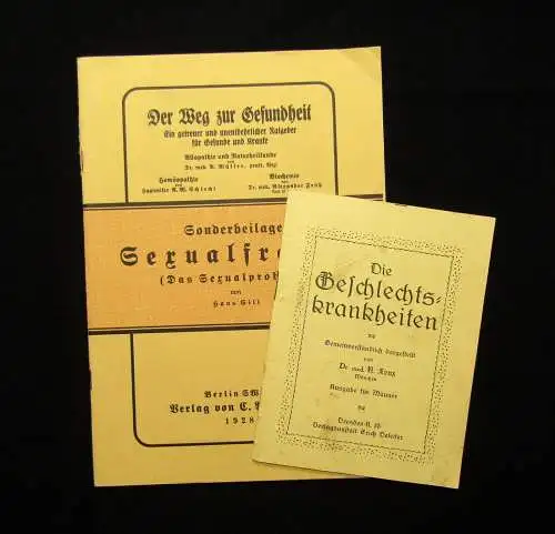 Schlecht,Früh Der Weg zur Gesundheit 2 Bde. 1928 3 Sonderbeilagen Aufklärung