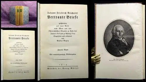 Reichhardt Vertraute Briefe geschrieben auf einer Reise nach Wien 2 Bände 1915