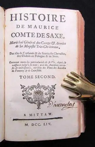 Neel Histoire de Maurice Comte de Saxe, Maréchal général des Camps et Armés 1754