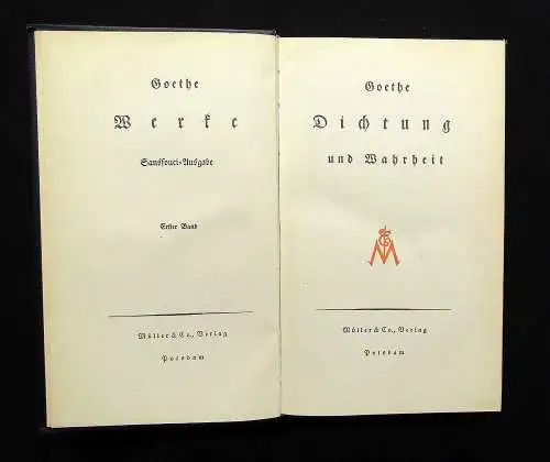 Goethe Dichtung und Wahrheit Sancousi Ausgabe 10 Bde. um 1920 Klassiker