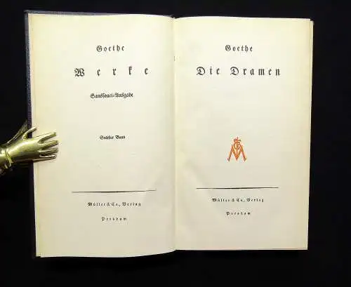 Goethe Dichtung und Wahrheit Sancousi Ausgabe 10 Bde. um 1920 Klassiker