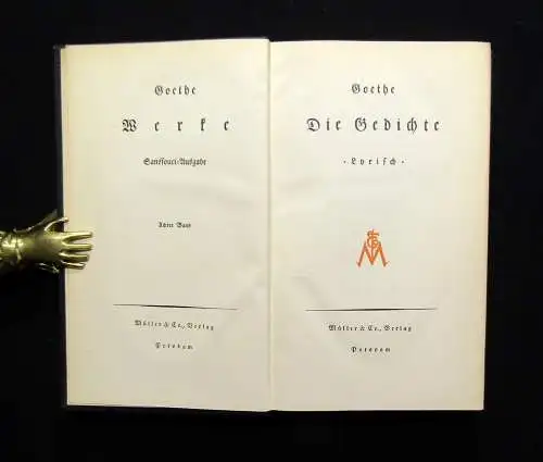 Goethe Dichtung und Wahrheit Sancousi Ausgabe 10 Bde. um 1920 Klassiker