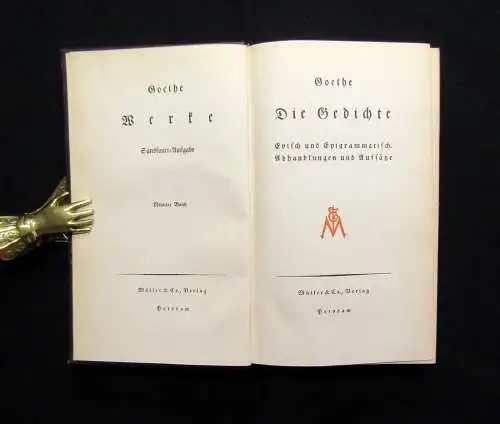 Goethe Dichtung und Wahrheit Sancousi Ausgabe 10 Bde. um 1920 Klassiker