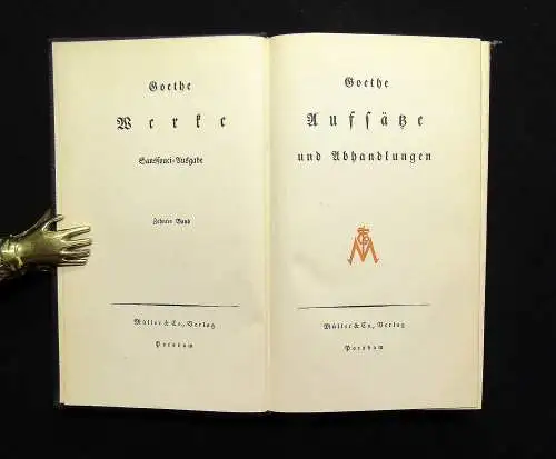 Goethe Dichtung und Wahrheit Sancousi Ausgabe 10 Bde. um 1920 Klassiker