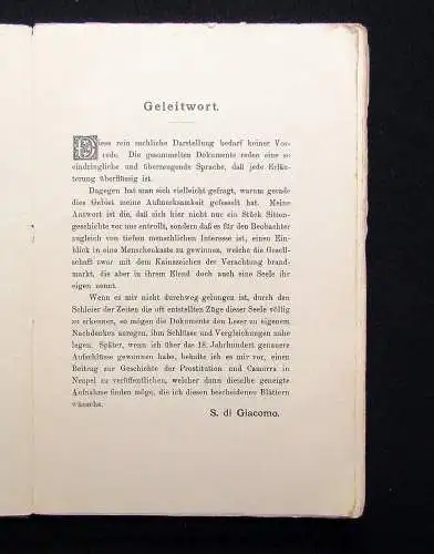 Giacomo Die Prostitution in Neapel im fünfzehnten, sechzehnten u. siebzehnten Jh