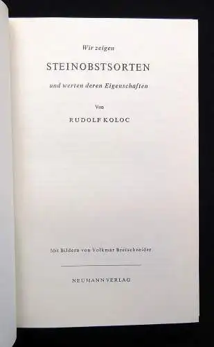 Koloc 2x Wir zeigen Steinobstsorten und werten deren Eigenschaften 1973 Or.SU