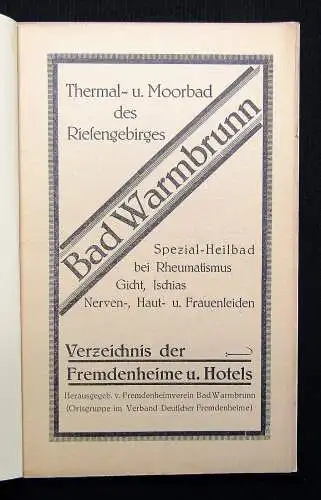 Bad Warmbrunn Thermal-u. Moorbad des Riesengebirges Rheumatismus Gicht um 1920