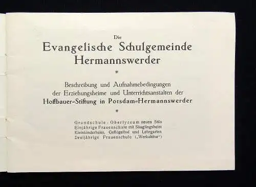 Die evangelische Schulgemeinde Hermannswerder um 1930 Beschreibung u.Aufnahme