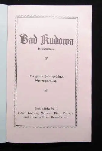 Bad Kudowa in Schlesien Das ganze Jahr geöffnet um 1910 Heilbäder Wohlbefinden