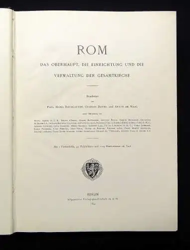 Baumgarten Die Katholische Kirche Rom Oberhaupt, Einrichtung, Verwaltung 1899