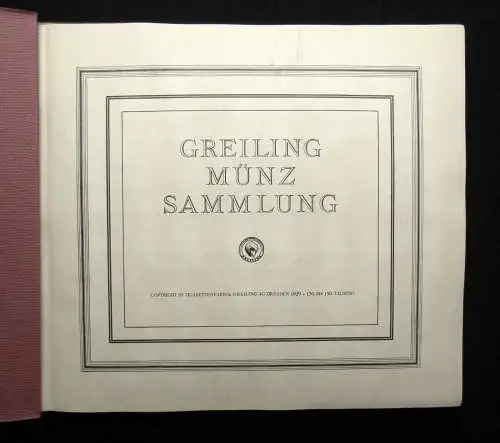 Sammelbilder Album Greiling Münz Sammlung komplett 1929 Cigaretten-Bilder