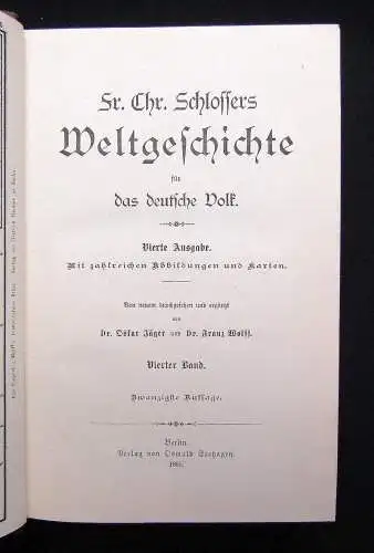 Schlossers Weltgeschichte für das deutsche Volk 1885/86 18+1 Bde. komplett