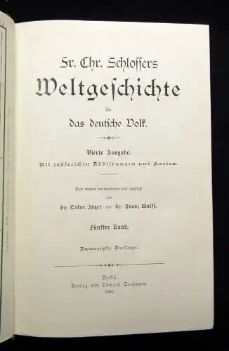 Schlossers Weltgeschichte für das deutsche Volk 1885/86 18+1 Bde. komplett