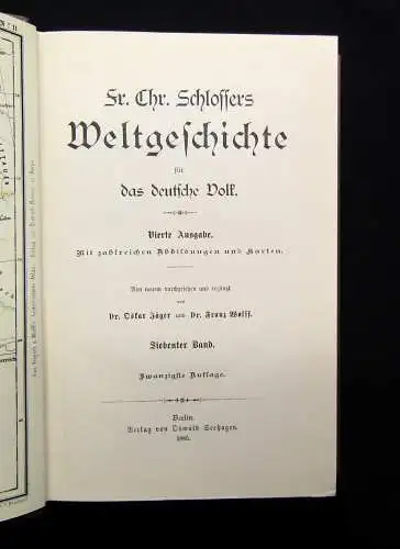 Schlossers Weltgeschichte für das deutsche Volk 1885/86 18+1 Bde. komplett