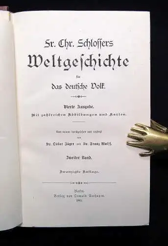 Schlossers Weltgeschichte für das deutsche Volk 1885/86 18+1 Bde. komplett