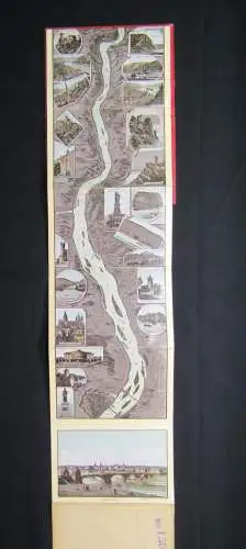 Lahnek Panorama Leporello Der Rhein von Cöln bis Mainz +Begleitheft um 1890