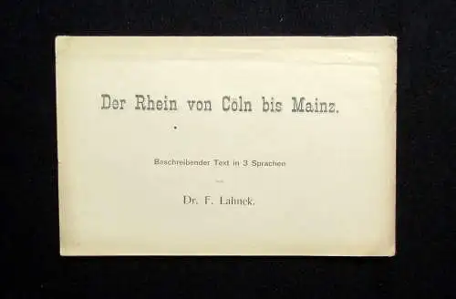 Lahnek Panorama Leporello Der Rhein von Cöln bis Mainz +Begleitheft um 1890