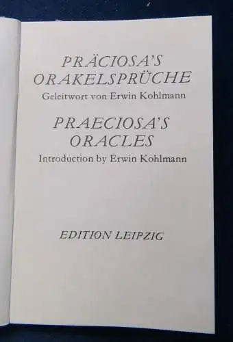 Praeciosas Orakelsprüche Faksimile eines Spiels um 1830, 1974 36 Karten  js