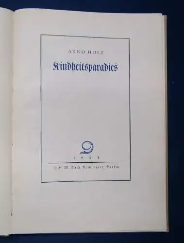 Holz Kindheitsparadies 1924 Kinderbuch Erzählungen Geschichten Sagen  js