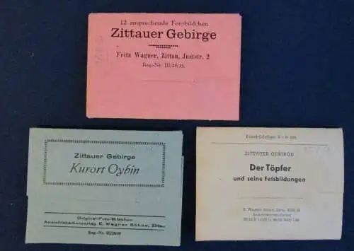 3 original Fotobriefchen von Zittauer Gebirge um 1955 Ortskunde Landschaft sf