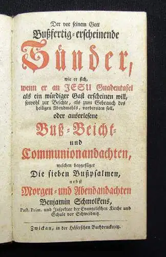 Der vor seinem Gott Bußfertig-erscheinende Sünder wie er sich..um 1830