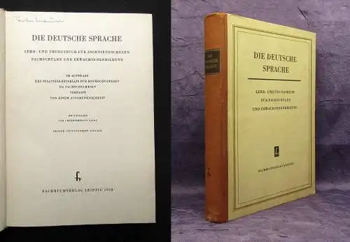 Die deutsche Sprache 1958 mit 8 Bildern und einer mehrfarbigen Tafel Geschichte