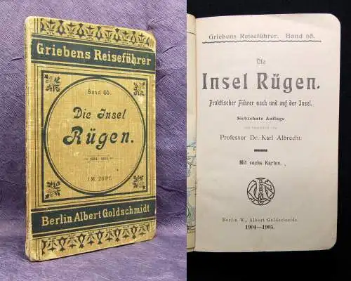 Grieben´s Reiseführer Die Insel Rügen Band 65 1904-1905 Ortskunde Guide