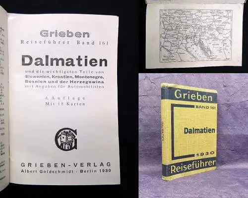 Grieben´s Reiseführer Dalmatien Band 161 1930 Ortskunde Guide Landeskunde
