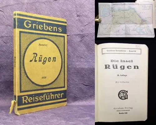 Grieben´s Reiseführer Rügen Band 65 1926 Ortskunde Guide Geographie Landeskunde