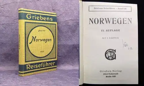 Grieben´s Reiseführer Norwegen Band 146 1926 Ortskunde Guide Landeskunde