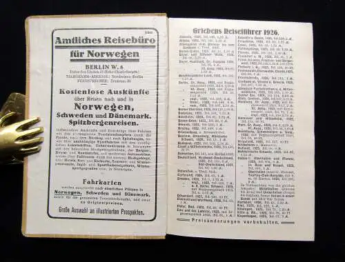 Grieben´s Reiseführer Norwegen Band 146 1926 Ortskunde Guide Landeskunde