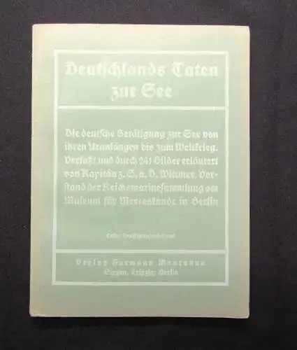 Stein Montanus-Bücher Deutschlands Taten zur See 1915 Marine Militär Geschichte