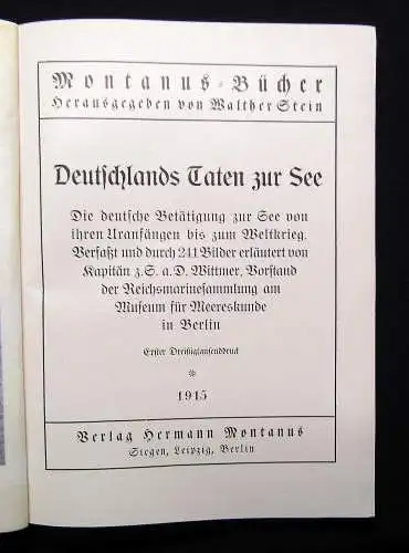 Stein Montanus-Bücher Deutschlands Taten zur See 1915 Marine Militär Geschichte