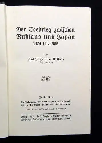 Maltzahn Der Seekrieg zwischen Rußland u Japan 1904-1905 1913 2.Bd apart Marine