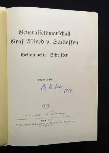 Graf Alfred von Schlieffen Gesammelte Schriften 2 Bde 1913 Karten vollständig