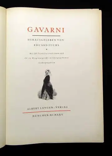 Fuchs Gavarni 1925 mit 29 Textillustrationen und 80 Lithographien Kunst Kultur