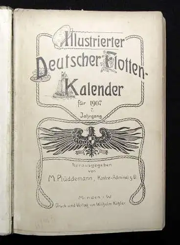 Plüddemann Illustrierter Flotten-Kalender 1907 7. Jahrgang Geschichte