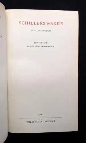 Bibliothek deutscher Klassiker Schillers Werke 1961 1-5 komplett Selten  Lyrik