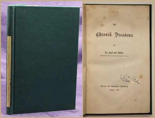 Weber Zur Chronik Dresdens 1859 Geschichte Sachsen Ortskunde Landeskunde sf