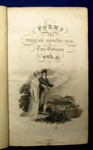 Cowper, William Poems 2 Bände komplett 1819 Belletristik Literatur js