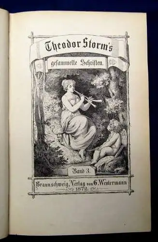 Theodor Storm`s gesammelte Schriften 6 Bände in 3+ 2 Zusatzbände 1872 Lyrik js