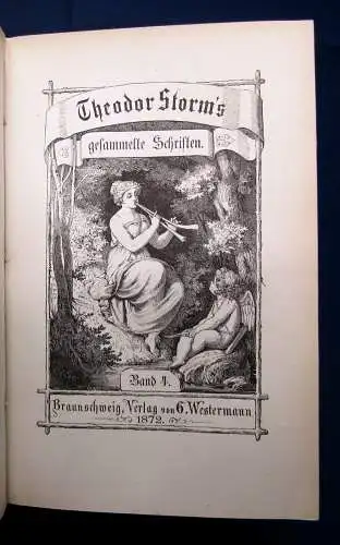 Theodor Storm`s gesammelte Schriften 6 Bände in 3+ 2 Zusatzbände 1872 Lyrik js