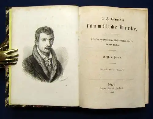 Seume`s sämmtliche Werke 8 Bde. in 4 Büchern 1853 mit Seume`s Bildnis js