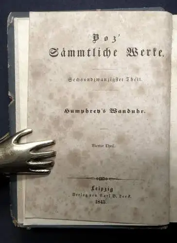 Boz` Sämmtliche Werke 9 Bde. in 3 Büchern 1845 Humphrey`s Wanduhr Klassiker js