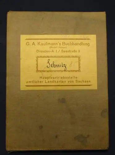 Karte kol. Sebnitz Maßstab 1:25000 Landkarten v. Sachsen Kaufmann 1902 js