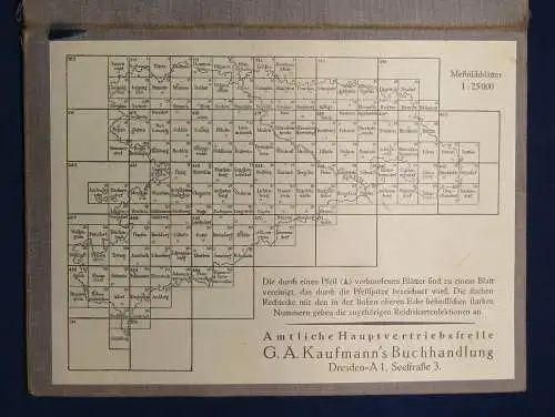 Karte kol. Sebnitz Maßstab 1:25000 Landkarten v. Sachsen Kaufmann 1902 js